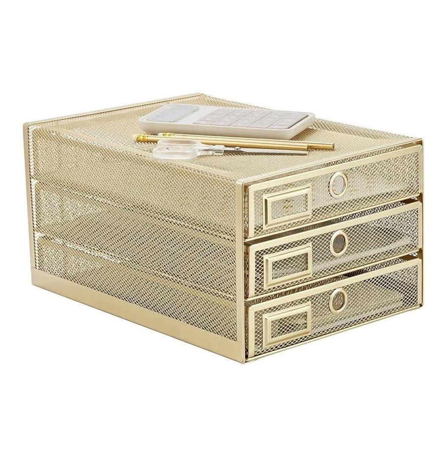 Desk Organizer Wire Mesh Sliding Drawers Paper Sorter - photo 3