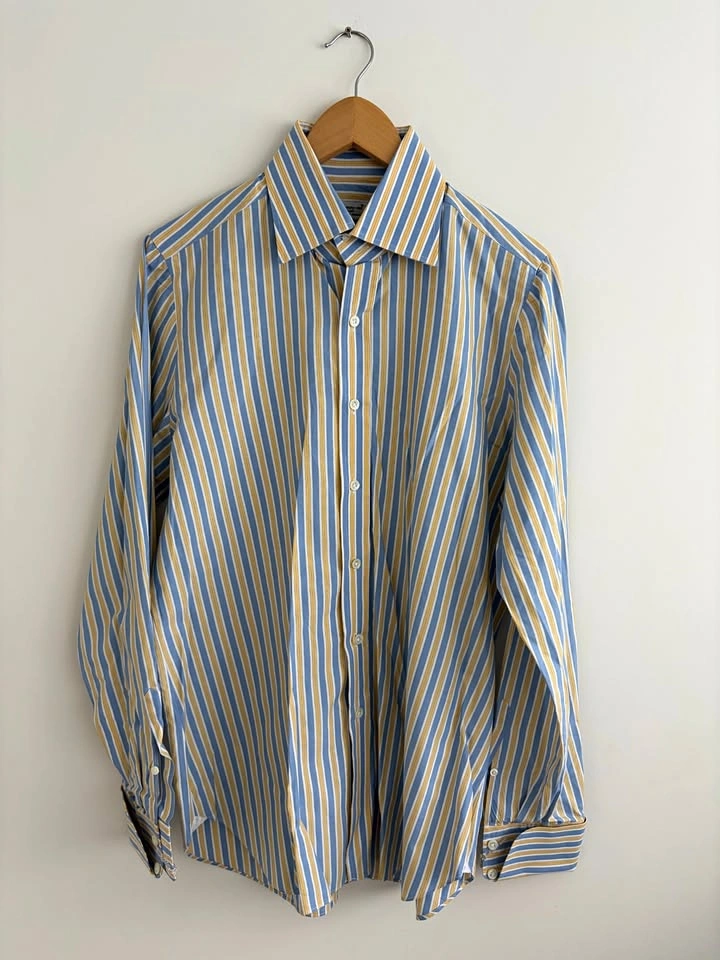 Finamore 1925 Napoli Striped Dress Shirt Size 40