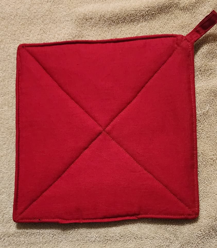Pot holder - Roosters and hens with Santa hats - photo 2