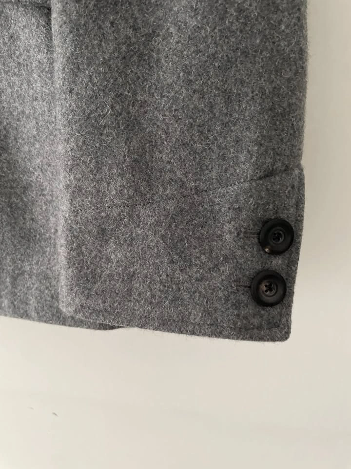 Wings + Horns Men's Wool Double Breasted Gray Jacket Size M - photo 4