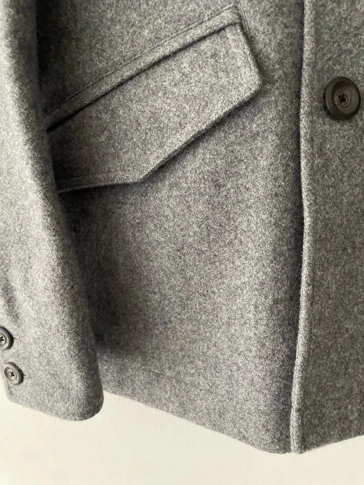 Wings + Horns Men's Wool Double Breasted Gray Jacket Size M - photo 5