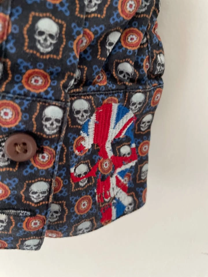 Robert Graham Skull British Embroidered Shirt Size M - photo 3