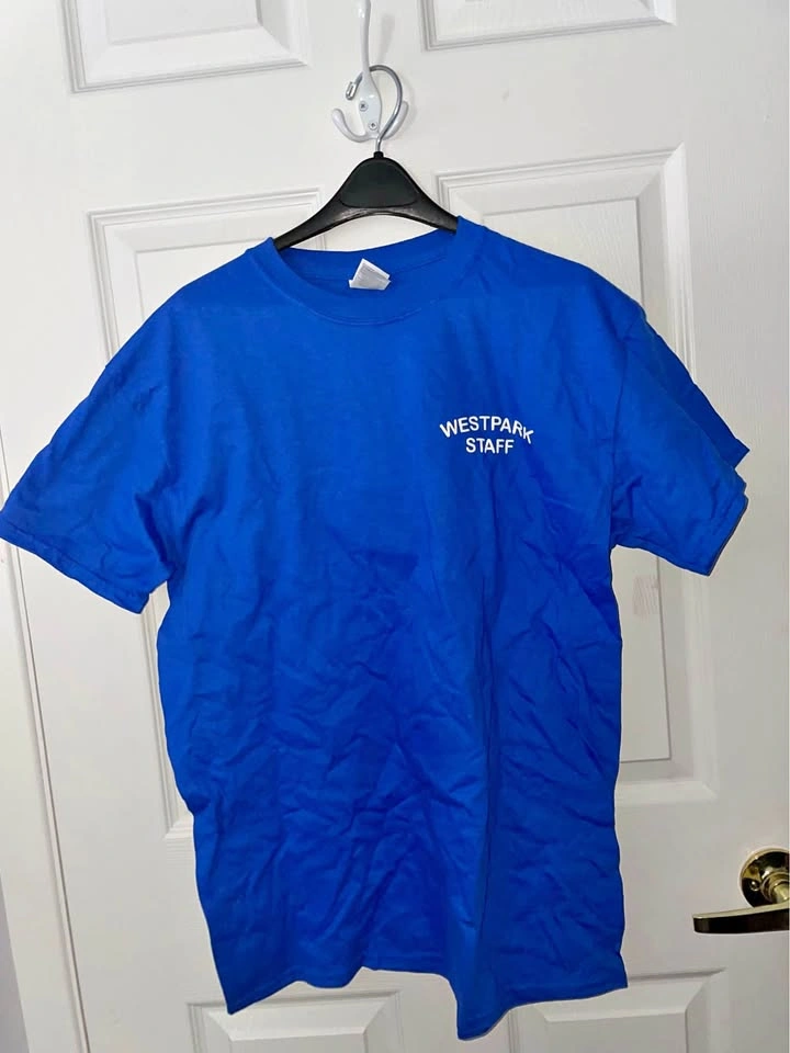Gildan Royal Blue 'Westpark Staff' Short Sleeve Tee - Size M