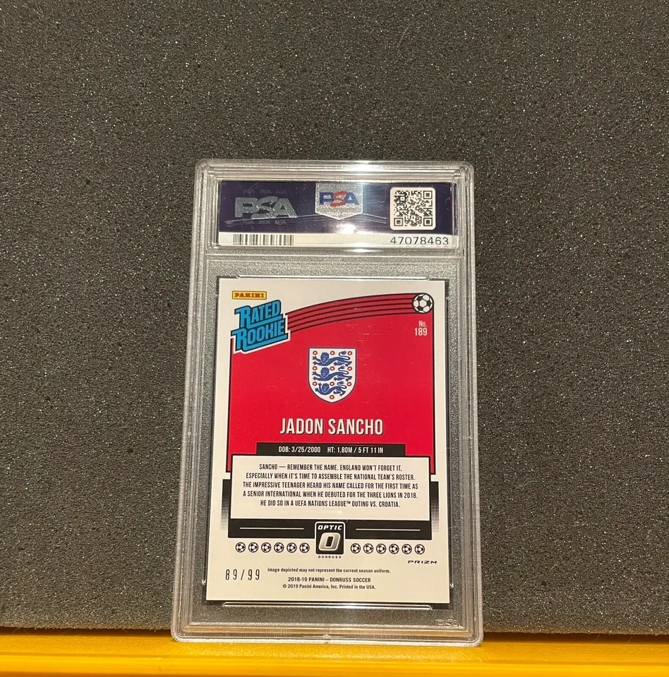 2018 Panini Donruss Optic Jadon Sancho RC /99 PSA 9 - photo 2