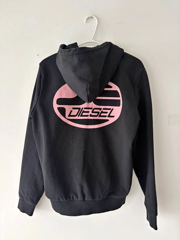 Vintage Diesel Full Zip Graphic Print Hoodie Size M