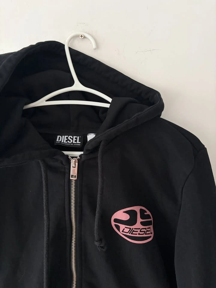 Vintage Diesel Full Zip Graphic Print Hoodie Size M - photo 3