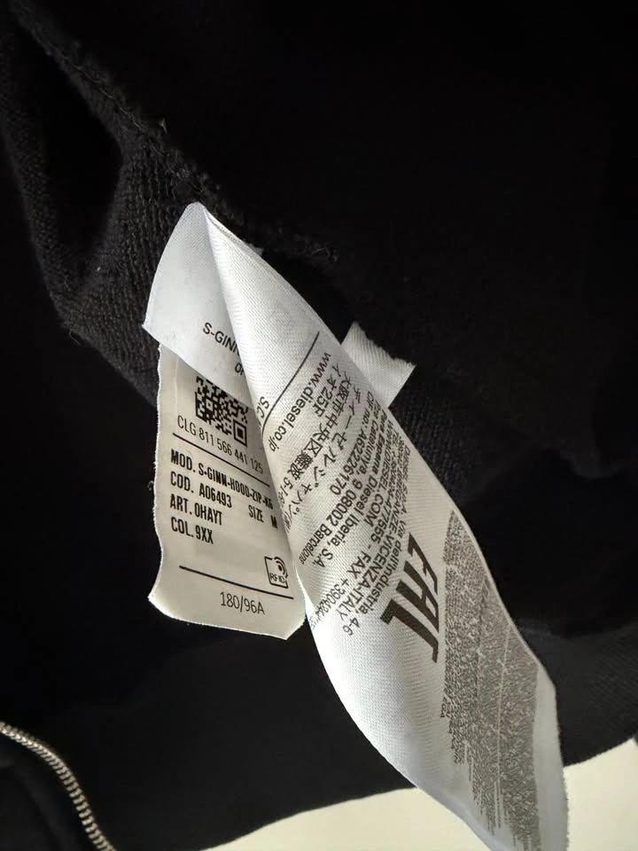 Vintage Diesel Full Zip Graphic Print Hoodie Size M - photo 4