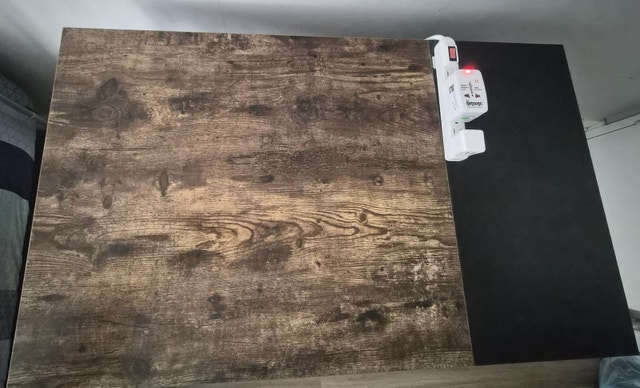 Modern Black & Wood Finish Desk – Great Condition