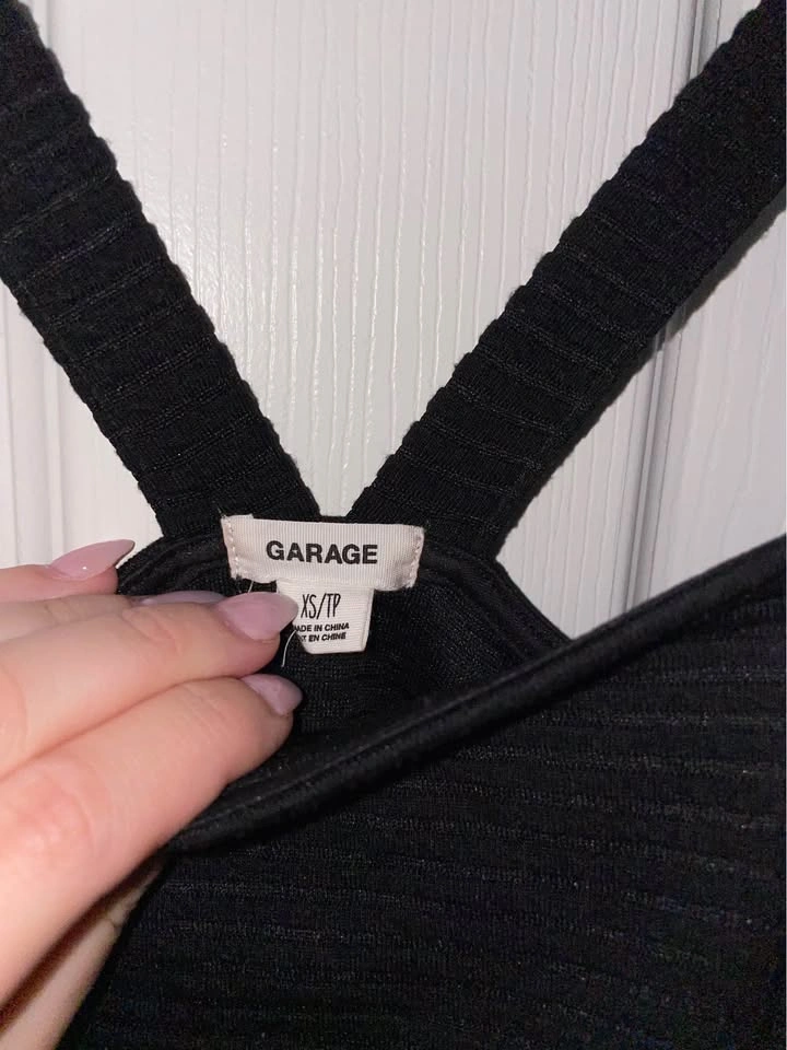 Garage Black Strappy Fit-and-Flare Dress, XS - photo 2