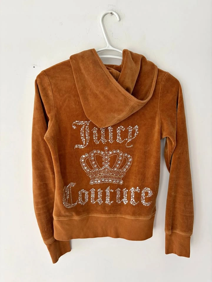 Vintage Juicy Couture Brown Crown Logo Hoodie Size S