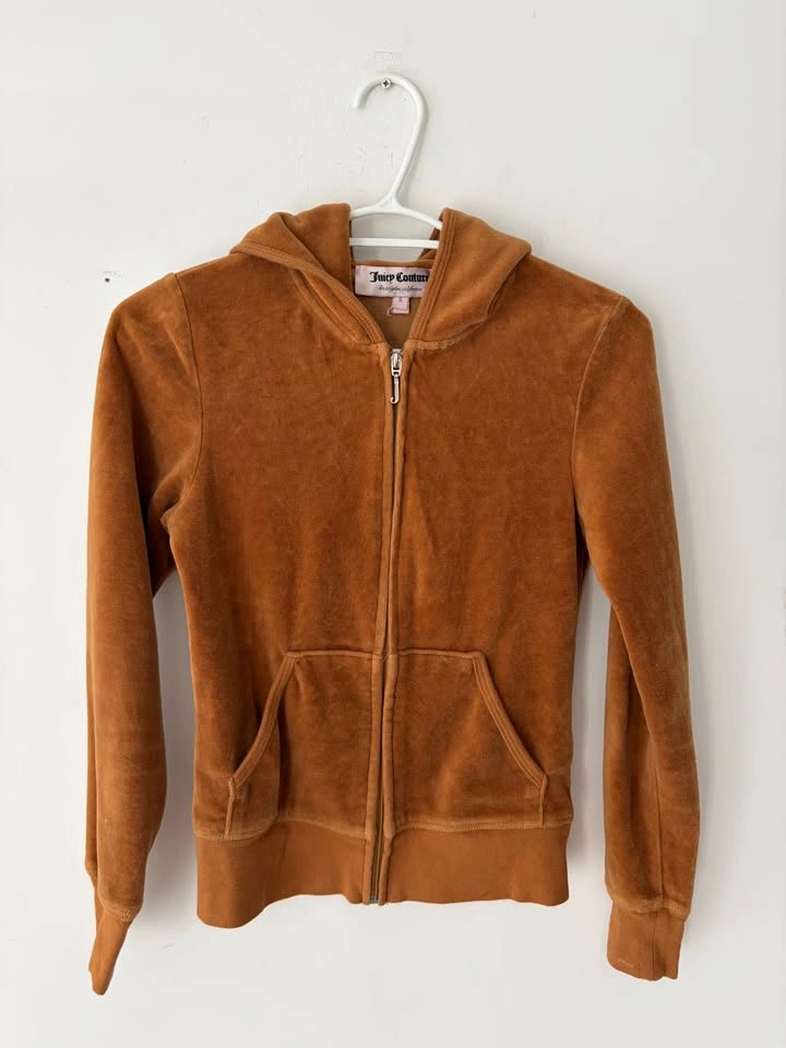 Vintage Juicy Couture Brown Crown Logo Hoodie Size S - photo 2