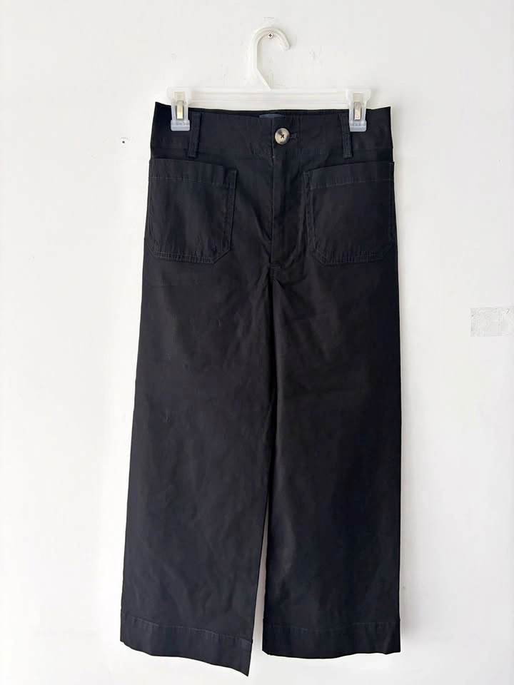 Maeve Anthropologie Colette Linen Blend Crop Wide Leg Pants Size