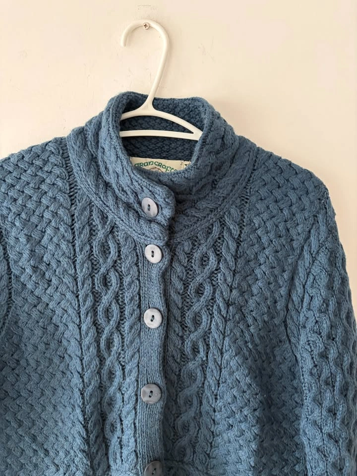 Aran Crafts Women's 100% Wool Long Cardigan Sweater M - photo 2