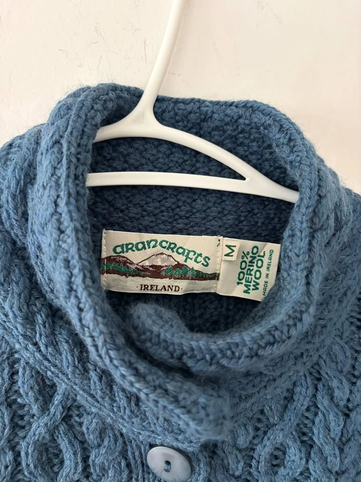 Aran Crafts Women's 100% Wool Long Cardigan Sweater M - photo 3
