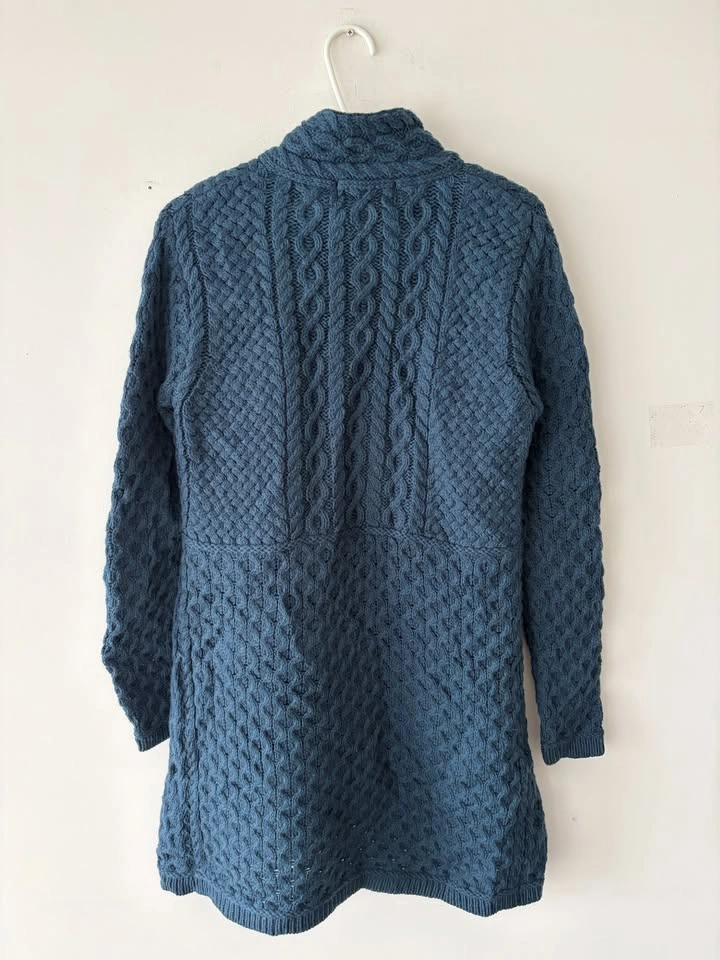 Aran Crafts Women's 100% Wool Long Cardigan Sweater M - photo 5