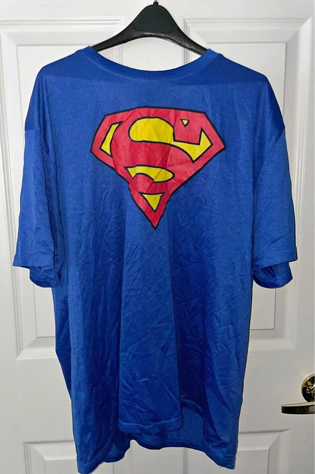 Blue Superman Logo Graphic Tee, L