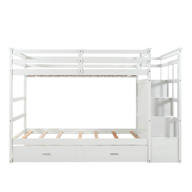 Twin Over Twin Bunk Bed with Drawers, Trundle & Stair - photo 2
