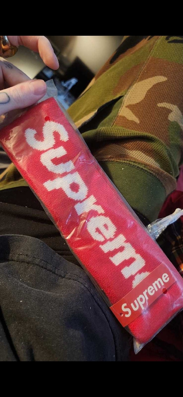Red Supreme x New Era Headband