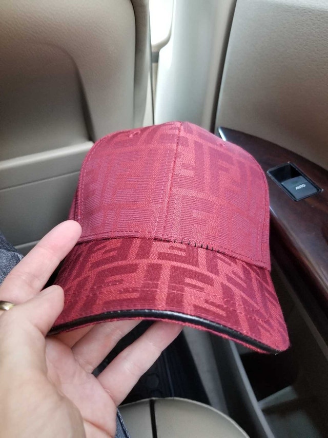 *RARE* Red Fendi Monogram Strapback Hat