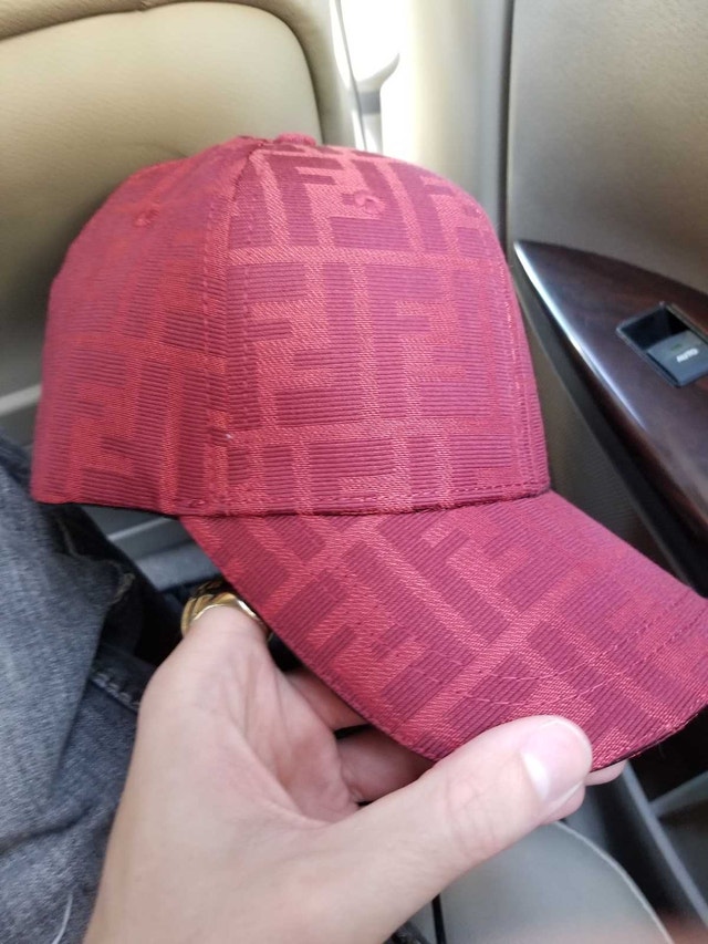 *RARE* Red Fendi Monogram Strapback Hat - photo 2