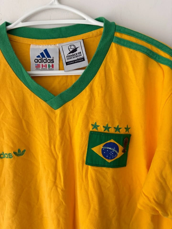 Adidas 1998 France World Cup Brazil Soccer Shirt Jersey L - photo 2