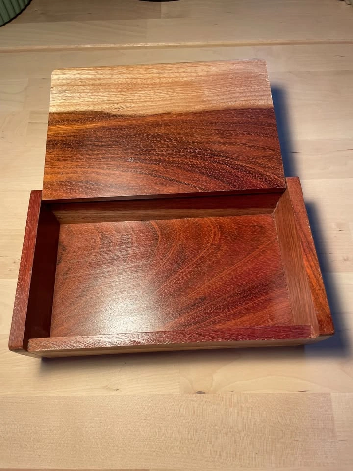 Vintage Costa Rica Hand Painted Wood Jewelry Box 8x5 - photo 3