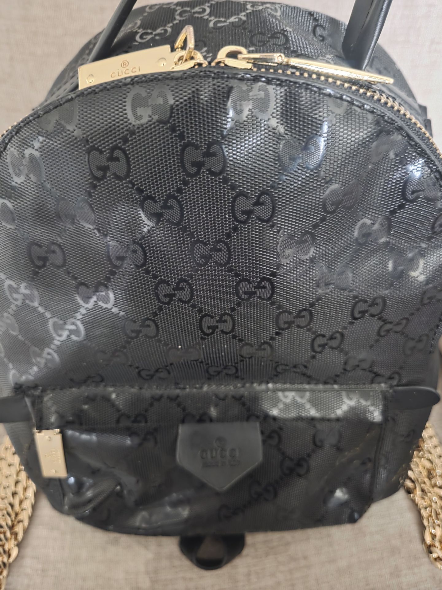Gucci Backpack w/ gold chain straps - photo 2