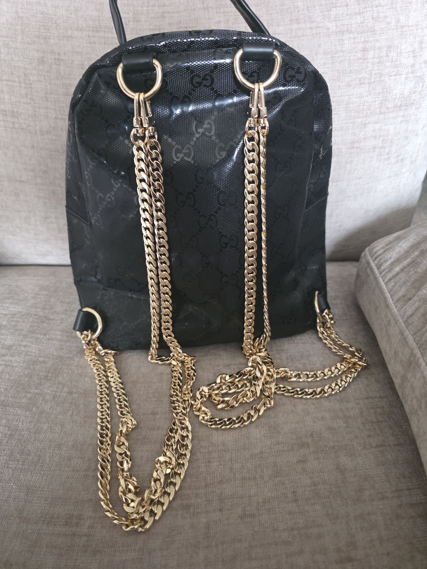 Gucci Backpack w/ gold chain straps - photo 4