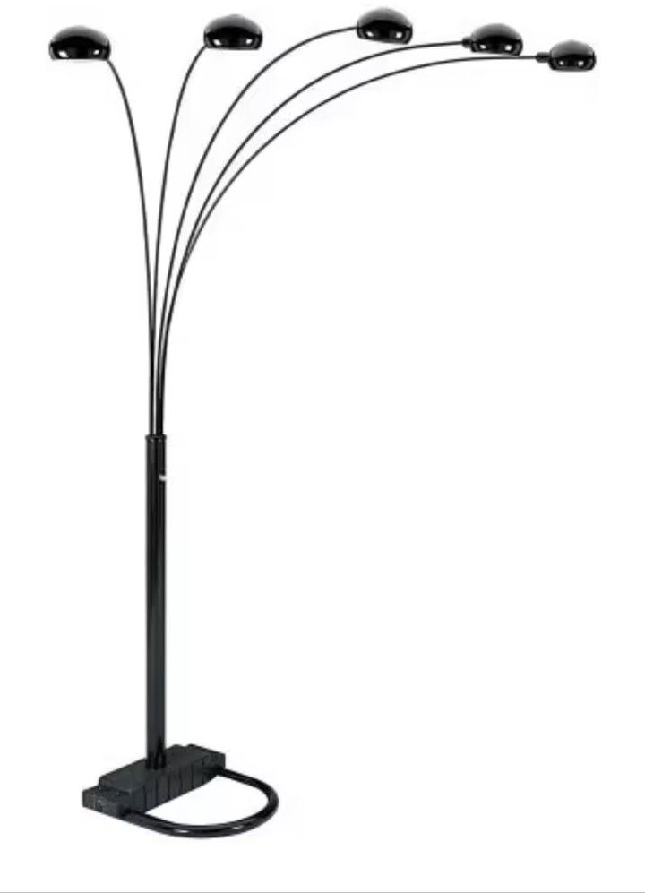SQF 5 Arm Arch Floor Lamp - (Black) Bulbs Included