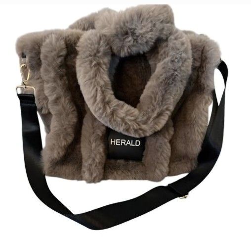 HERALD FAUX FUR Large Tote PURSE