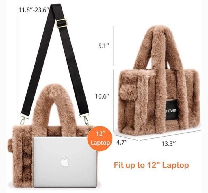 HERALD FAUX FUR Large Tote PURSE - photo 2