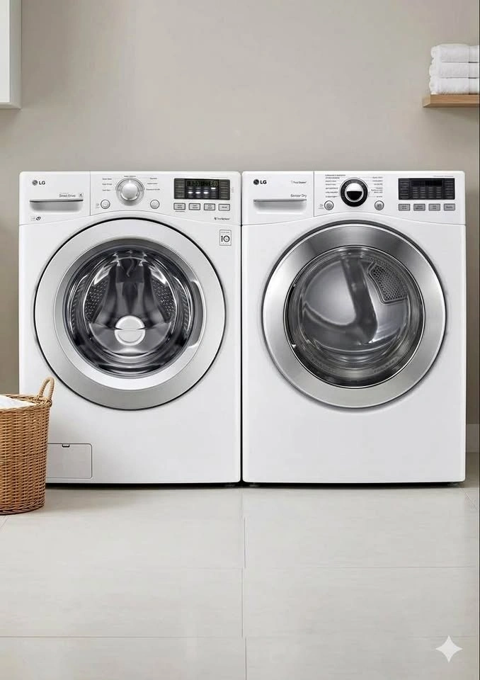 LG Front Load Washer & TrueSteam Dryer Set (White) Pick up Only