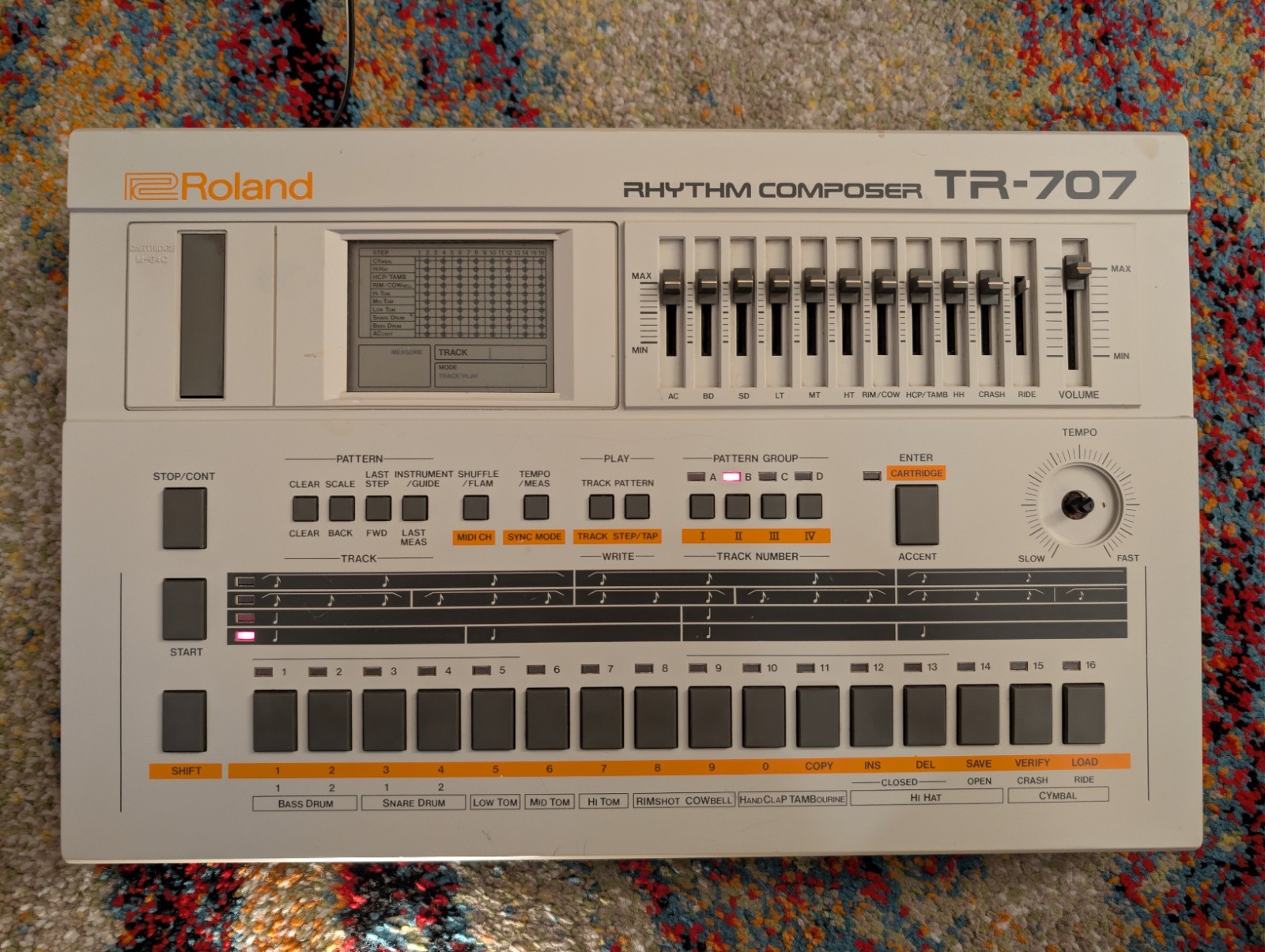 Vintage Roland TR-707 Programmable Digital Drum Machine MIDI