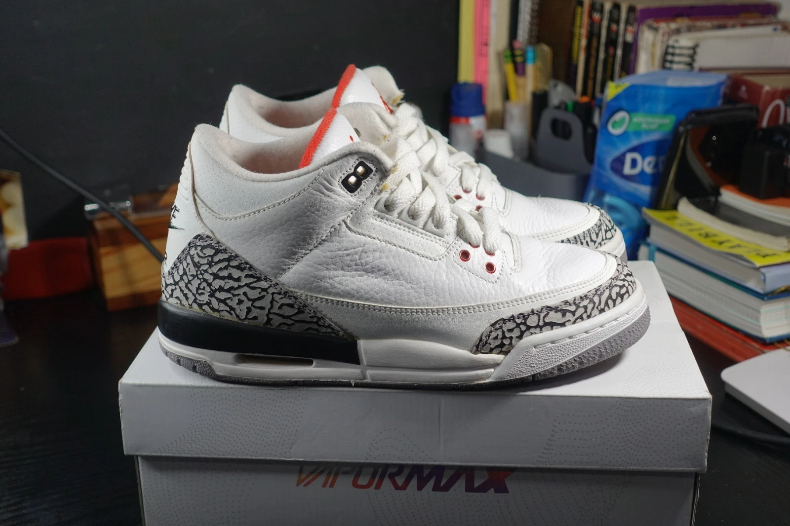 Nike Air Jordan 3 GS Retro '88' - White Cement | VNDS SZ 6Y - photo 4