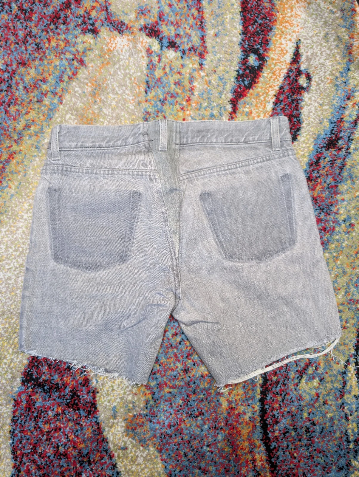Vintage Helmut Lang Cutoff Shorts Gray Denim 2000s Size 32 - photo 2