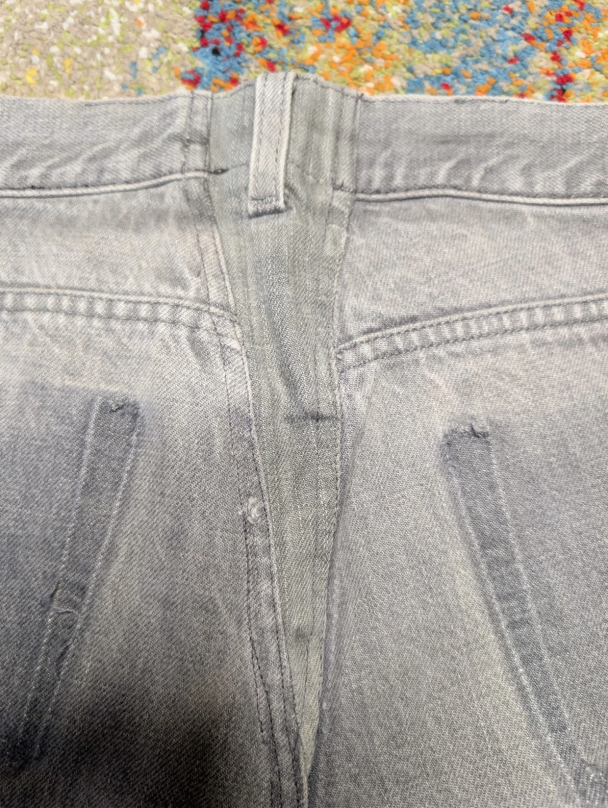 Vintage Helmut Lang Cutoff Shorts Gray Denim 2000s Size 32 - photo 3