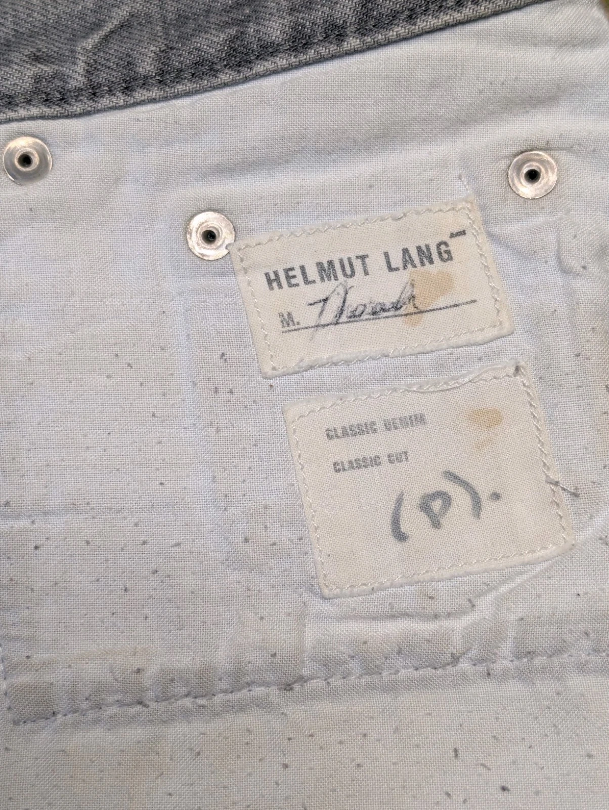 Vintage Helmut Lang Cutoff Shorts Gray Denim 2000s Size 32 - photo 4