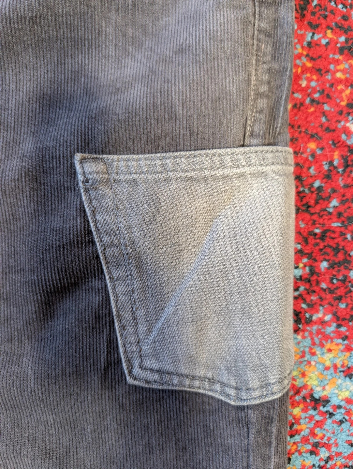 Helmut Lang Gray Corduroy Cargo Flared Jeans - Size 32 - photo 4