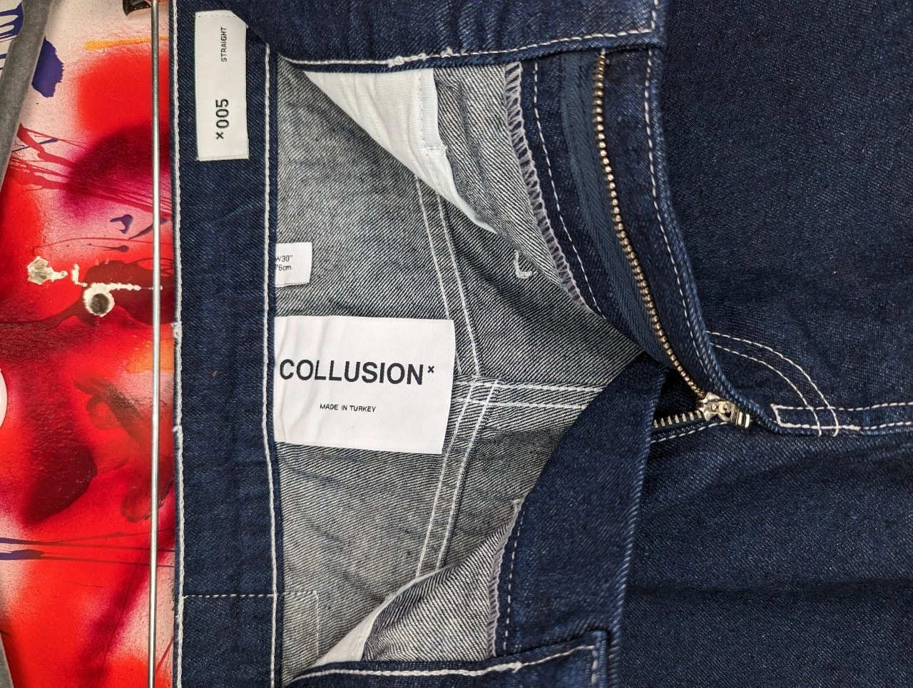 Collusion Straight Fit Dark Blue Denim Jeans - Men's Size 30