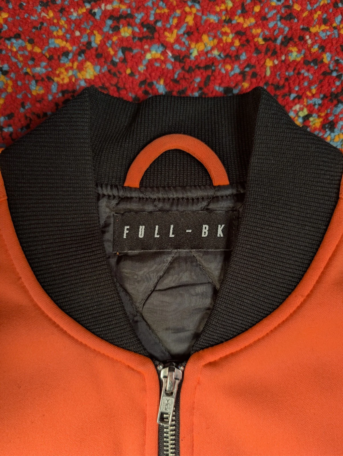 FULL-BK Orange Black Quilted Mid-Length Zip Vest Men Logo Casual - photo 2