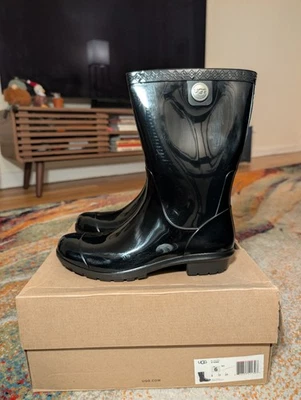 UGG Sienna Waterproof Women's Mid-Calf Rain Boots Black Size 6 - photo 5