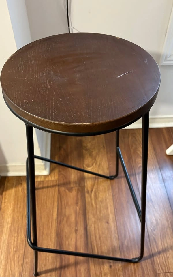 CANVAS Axel Round Metal & Solid Wood Top Counter Stool - photo 3