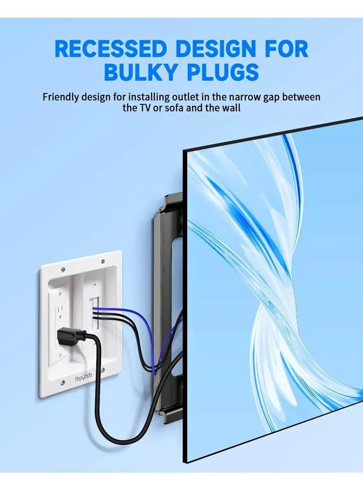 Wall TV Cable Management Power Outlet Kit BNIB thumbnail