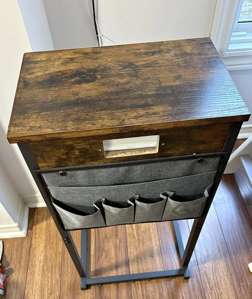HOOBRO C-Shaped Side Table – Industrial Style