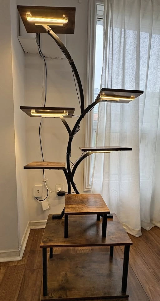 62" Modern 8-Tier Plant Stand with Grow Lights
