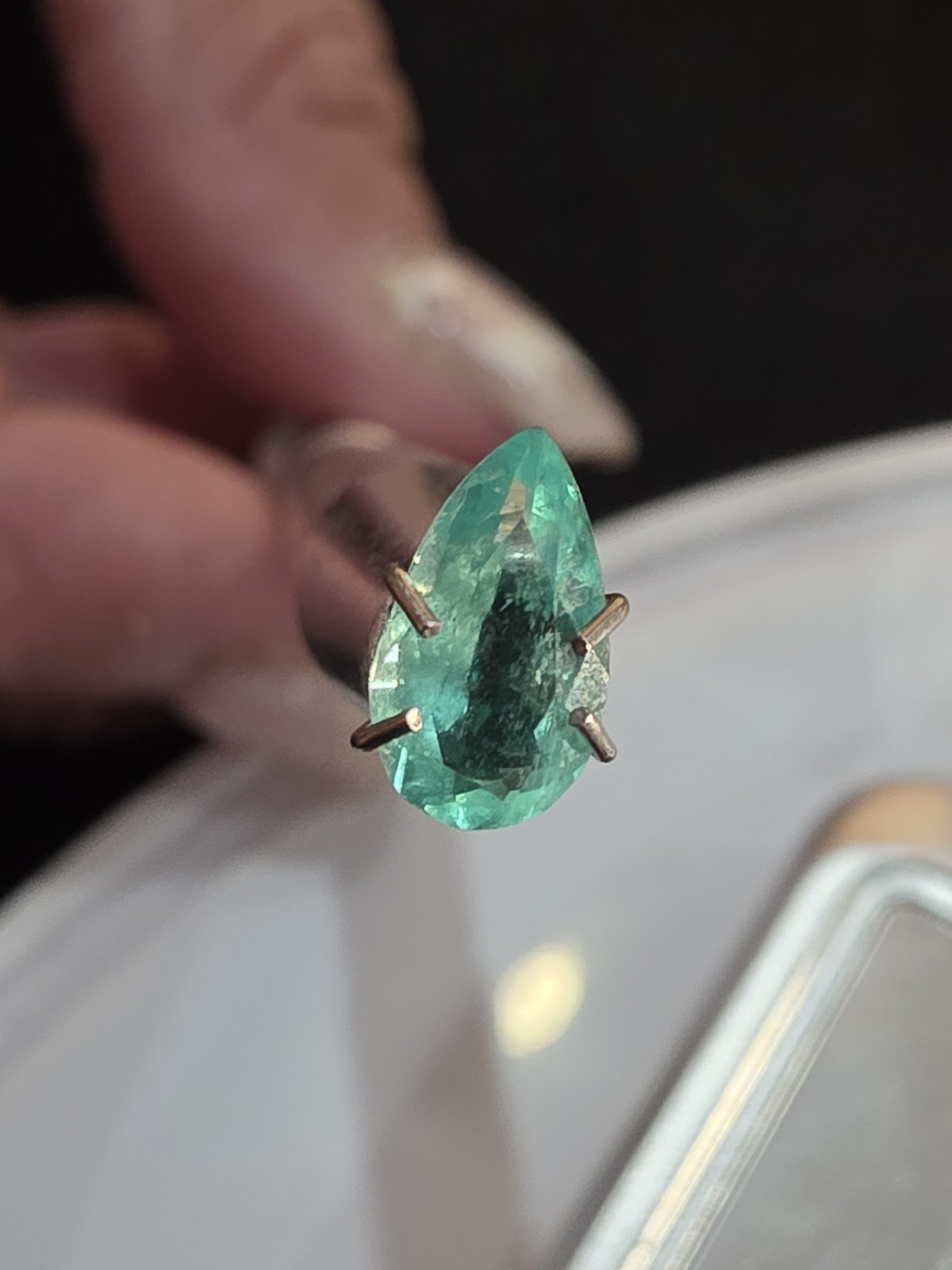 Pear Cut Natural Emerald Colombian