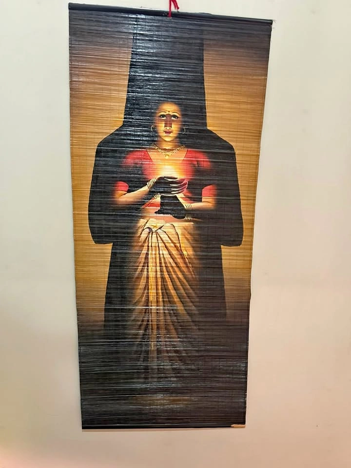 Traditional Indian Artwork (Woman holding Lamp) - $30 OBO