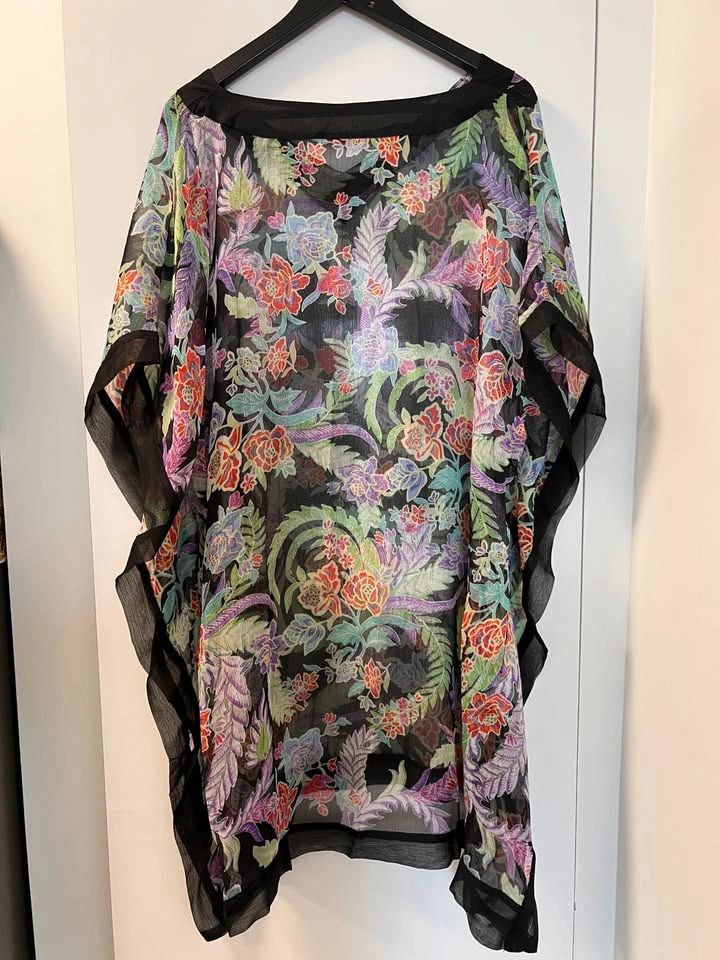 Yamamay Chiffon Swimsuit Cover Up - Black & Floral - photo 5