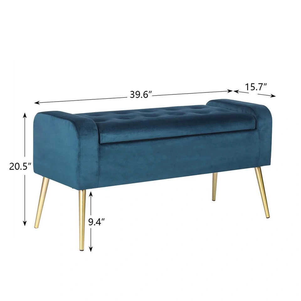 Velvet blue brand new storage bench - photo 3