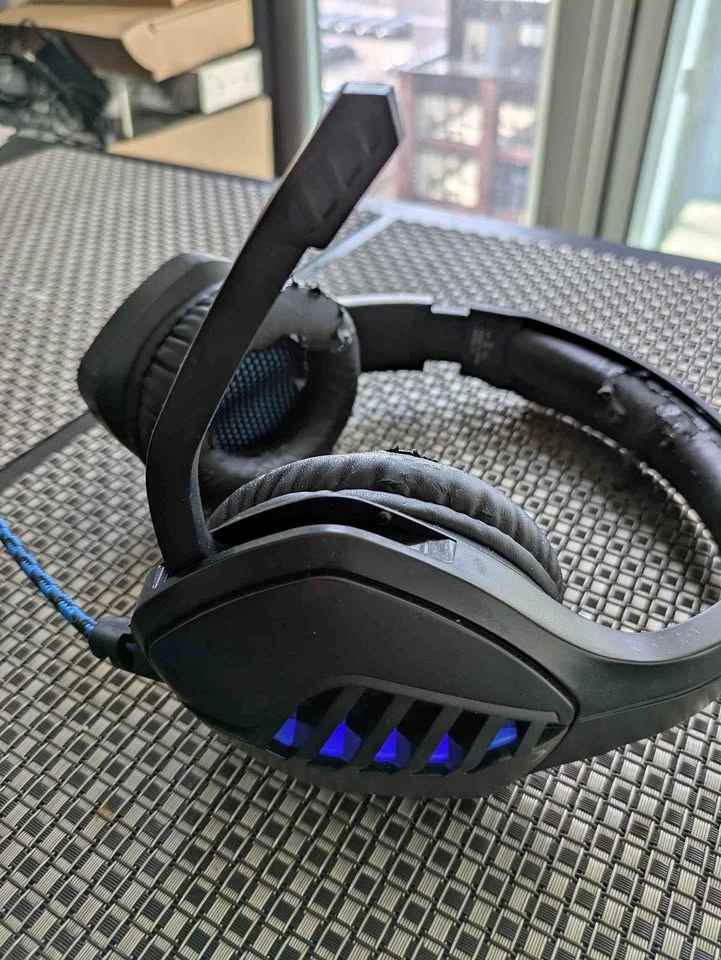 Blue LED Headphones with Mic